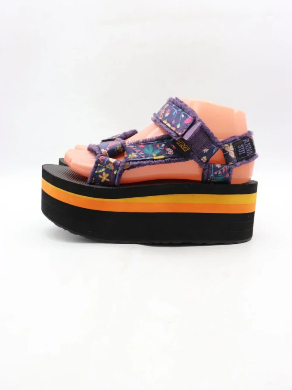 Teva Anna Sui Purple/Floral Platform Women's Size 7 Sandals Universal Anna